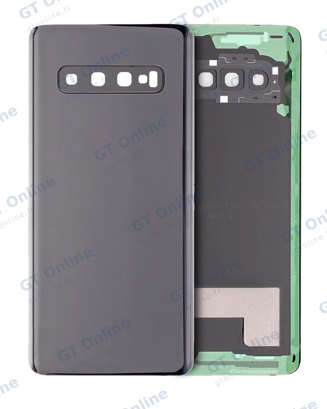 Vitre arrière pour Samsung Galaxy S10 (sans logo, compatible premium, Prism Black)