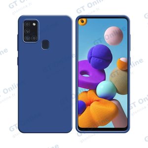 Coque Silicone Compatible pour Samsung Galaxy A21S A217F (#16) Bleu Marine