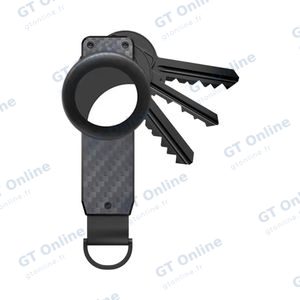 Porte-Clés avec Emplacement Airtag en Carbone Noir