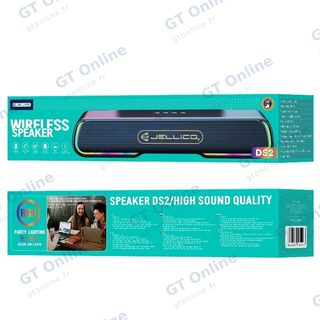Enceinte sans fil Bluetooth JELLICO DS2 avec effets lumineux — noir