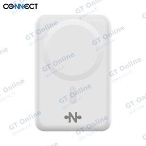 Batterie Externe Power Bank sans Fil Magnétique MagSafe CONNECT MC-BEM10B01 10000mAh 15W Blanc