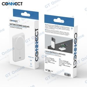 Batterie Externe Power Bank sans Fil Magnétique MagSafe CONNECT MC-BEM10B01 10000mAh 15W Blanc — vue 5