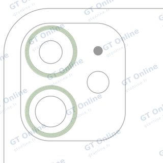 Anneau de contour de caméra arrière pour Apple iPhone 11 (vert, lot de 2, lot de 10)