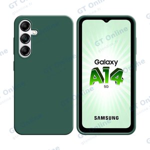 Coque Silicone Compatible pour Samsung Galaxy A14 5G A146P/Galaxy A14 4G A145 (#22) Vert Foncé