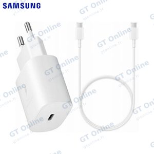 Chargeur Secteur USB-C Samsung EP-TA800W + DA705BWE 25W 3A avec Cable Type-C GP-PTU021SOAWQ Bulk Blanc