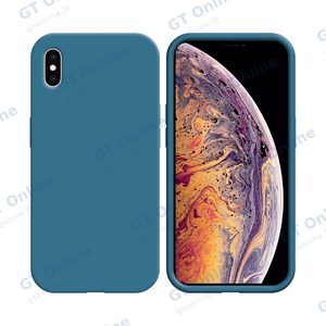 Coque Silicone Compatible pour Apple iPhone X/iPhone XS (#03) Bleu Clair