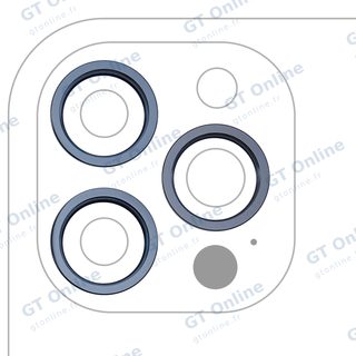 Anneau de contour de caméra arrière pour Apple iPhone 12 Pro Max (bleu pacifique, lot de 3)