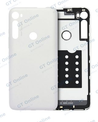 Vitre arrière pour Motorola One Fusion Plus (XT2067 / 2020) (origine, blanc Moonlight)
