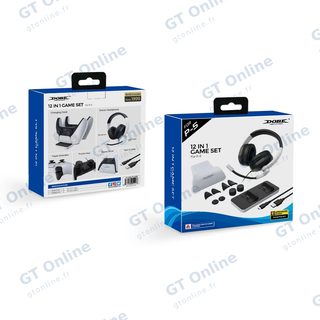 Kit d’accessoires 12 pièces pour PlayStation 5 (casque, station de charge, protections, supports) DOBE TP5-0578B