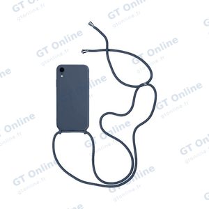 Coque Silicone avec Cordon Apple iPhone X/iPhone XS (12) Bleu Marine