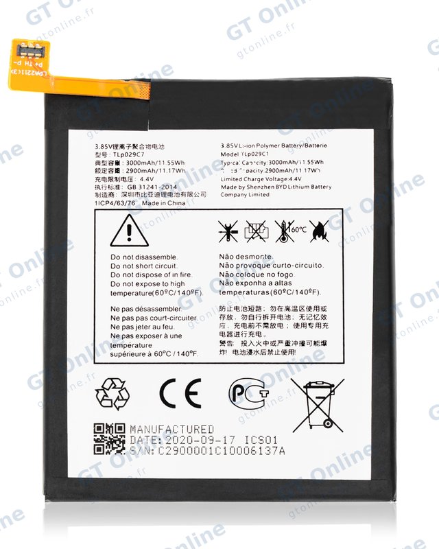 Batterie pour Alcatel T-Mobile Revvl / Alcatel A30 Fierce (5049 / 2017) / TCL 30 LE (TLp029C1)