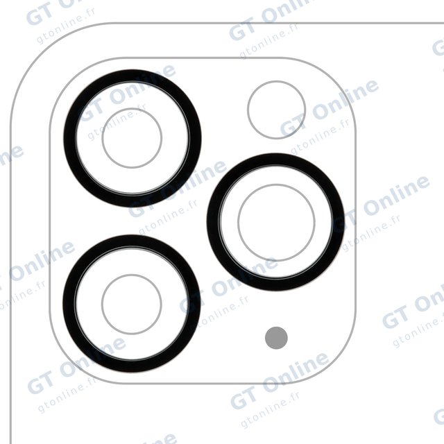 Anneau de contour de caméra arrière pour Apple iPhone 11 Pro / 11 Pro Max (gris sidéral, lot de 3, lot de 10)