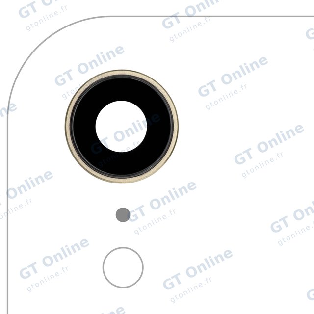 Lentille de caméra arrière avec support et anneau pour Apple iPhone XR (Real Sapphire, premium, jaune, lot de 10)