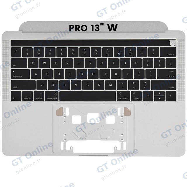 Châssis supérieur avec clavier ANSI US pour Apple MacBook Pro 13" A1706 (2016-2017) (origine d'occasion, argent)