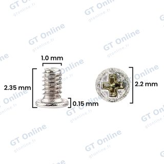 Vis pour Apple iPhone 12 Pro / 12 Pro Max (M1.0×1.35×2.2D×0.30T) (pack service origine, lot de 30)