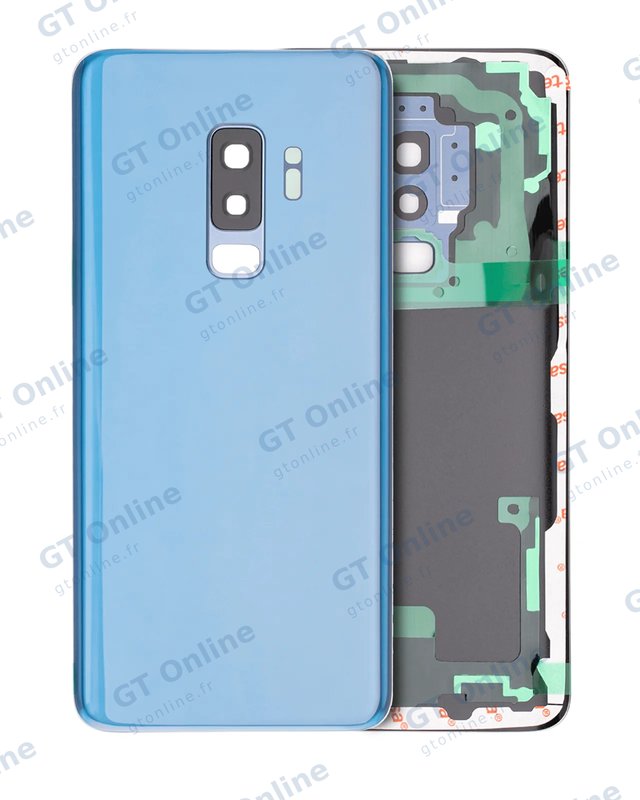 Vitre arrière pour Samsung Galaxy S9 Plus (sans logo, compatible premium, Coral Blue)