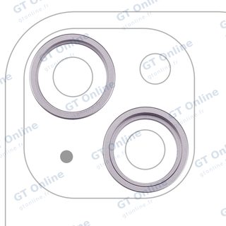 Anneau de contour de caméra arrière pour Apple iPhone 14 / 14 Plus (lot de 2, violet, lot de 10)
