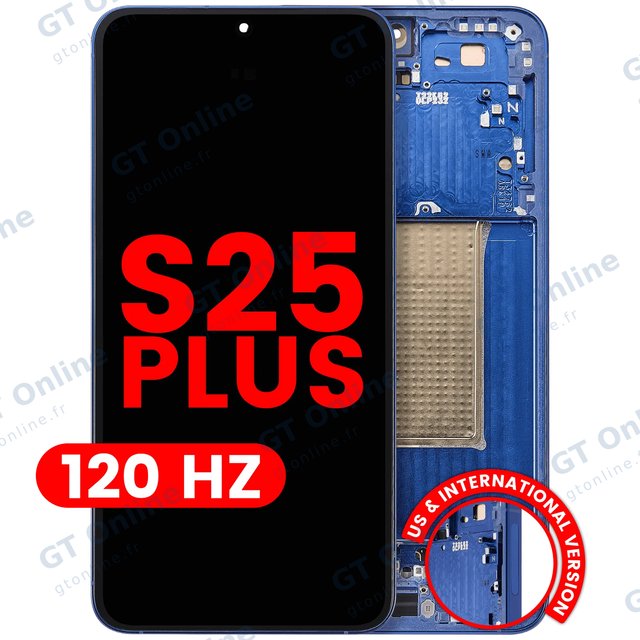 Écran OLED avec châssis pour Samsung Galaxy S25 Plus 5G (version US & internationale, compatible premium, 120 Hz, Navy)
