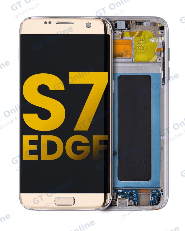 Écran OLED avec châssis pour Samsung Galaxy S7 Edge (International / G935F) (reconditionné, Gold Platinum)