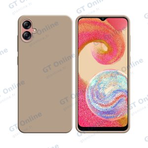 Coque Silicone Compatible pour Samsung Galaxy A04e A042 (#18) Or Rose