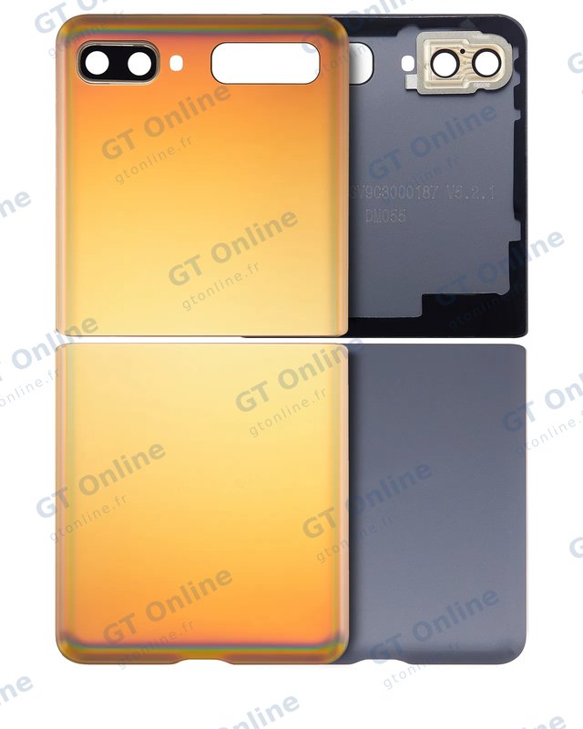 Vitre arrière pour Samsung Galaxy Z Flip 4G (F700) / Z Flip 5G (F707) (compatible premium, Mirror Gold)