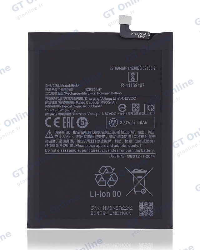 Batterie pour Xiaomi Poco M3 Pro 5G / Redmi Note 11 4G / Redmi Note 10 5G / Redmi Note 10T 5G / Redmi 10 (2022) / Redmi Note 11SE (BN5A)