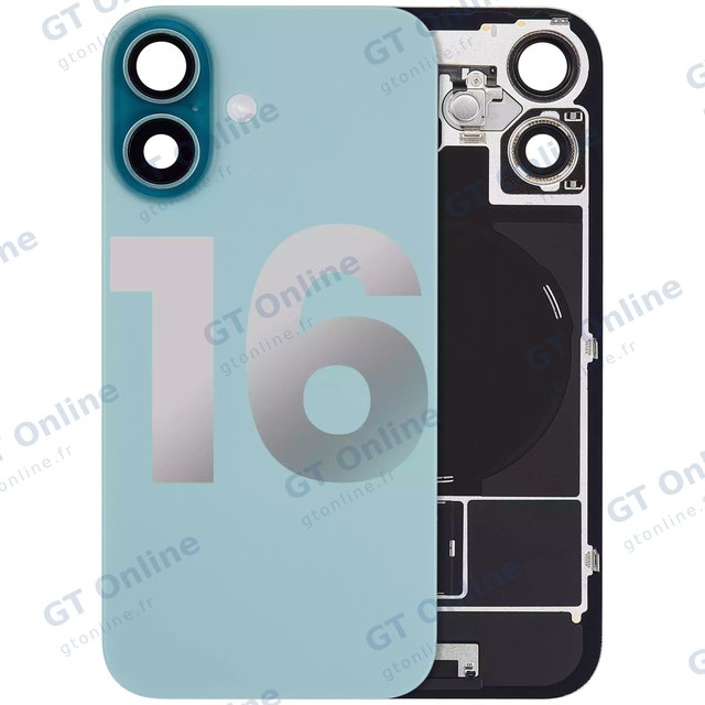 Vitre arrière pour Apple iPhone 16 (origine d'occasion — grade A, turquoise)