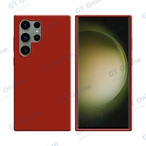 Coque Silicone Compatible pour Samsung Galaxy S23 Ultra 5G S918 (#1) Rouge