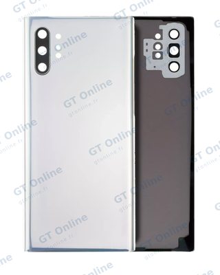 Vitre arrière pour Samsung Galaxy Note 10 Plus / 5G (pack service origine, Aura Glow / argent)