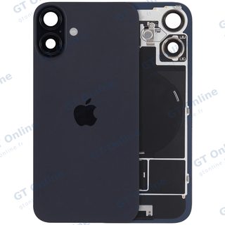 Vitre arrière avec MagSafe, NFC et nappe flash pour Apple iPhone 16 plus (UK / EU Version, origine, noir)