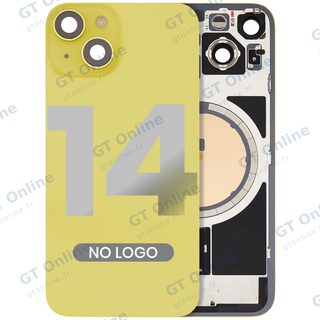 Vitre arrière pour Apple iPhone 14 (compatible, jaune, sans logo)