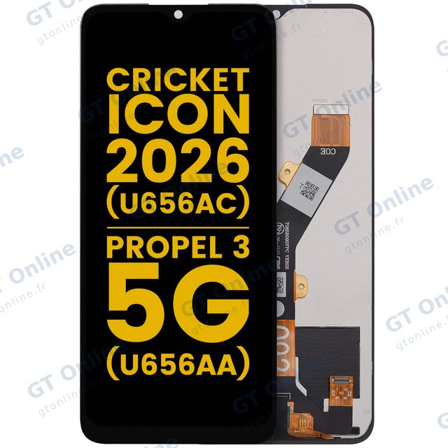 Écran LCD sans châssis pour Cricket lcon (2026) (U656AC) / AT&T Propel 3 5G (U656AA) (reconditionné, toutes couleurs)