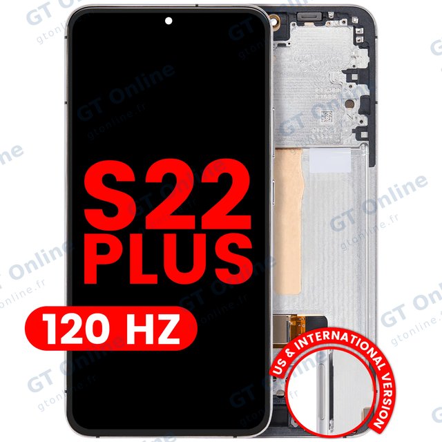 Écran OLED avec châssis pour Samsung Galaxy S22 Plus 5G (version US & internationale, compatible premium, 120 Hz, blanc)