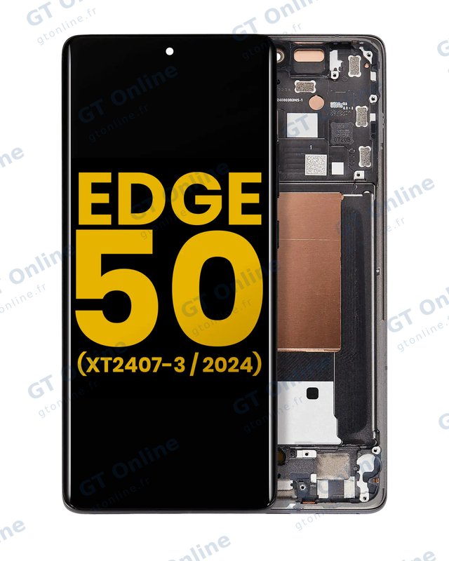 Écran OLED avec châssis pour Motorola Moto Edge 50 (XT2407-3 / 2024) (reconditionné, Koala Gray)