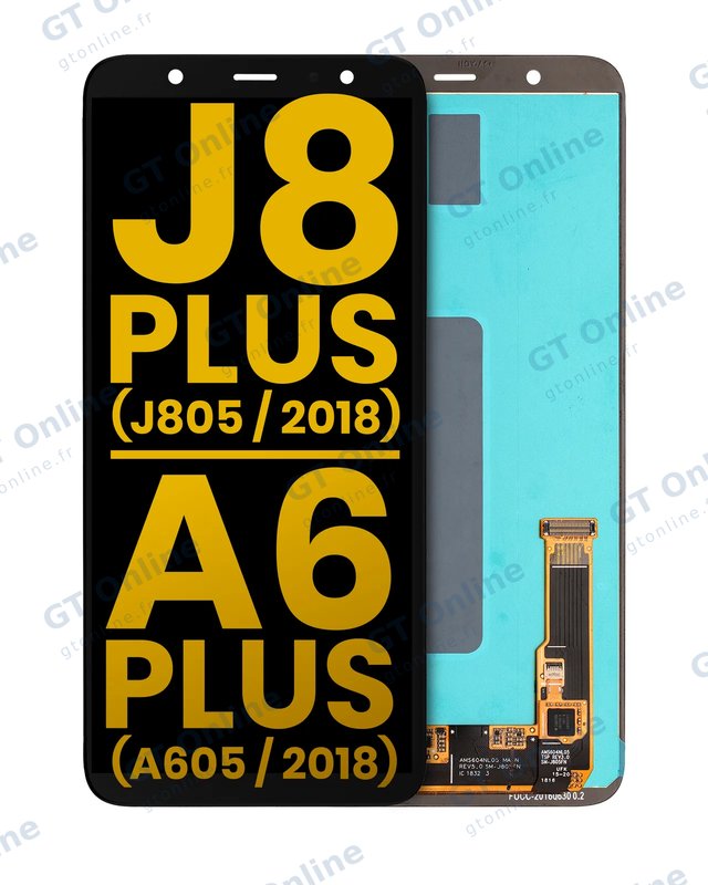 Écran OLED sans châssis pour Samsung Galaxy J8 Plus (J805 / 2018) / A6 Plus (A605 / 2018) (reconditionné, toutes couleurs)