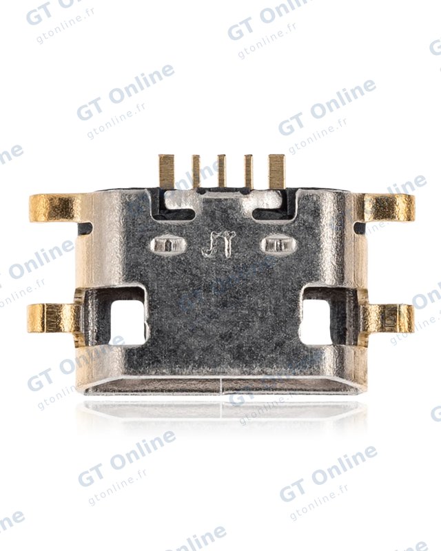 Connecteur de charge à souder — format Micro B, 5 broches, 4 points de fixation (C077)
