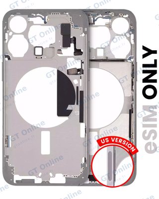 Châssis pour Apple iPhone 15 Pro Max (version US, origine d'occasion — grade B, White Titanium)