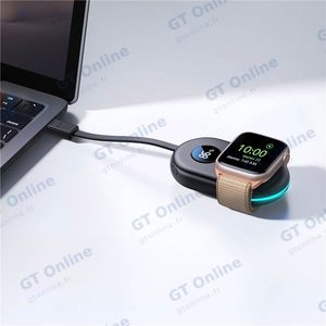 Chargeur Montre Connectée de Smartphone Foulard à Motif JOYROOM JR-W09 pour Apple Watch + Power Bank 2500mAh Noir — vue 2