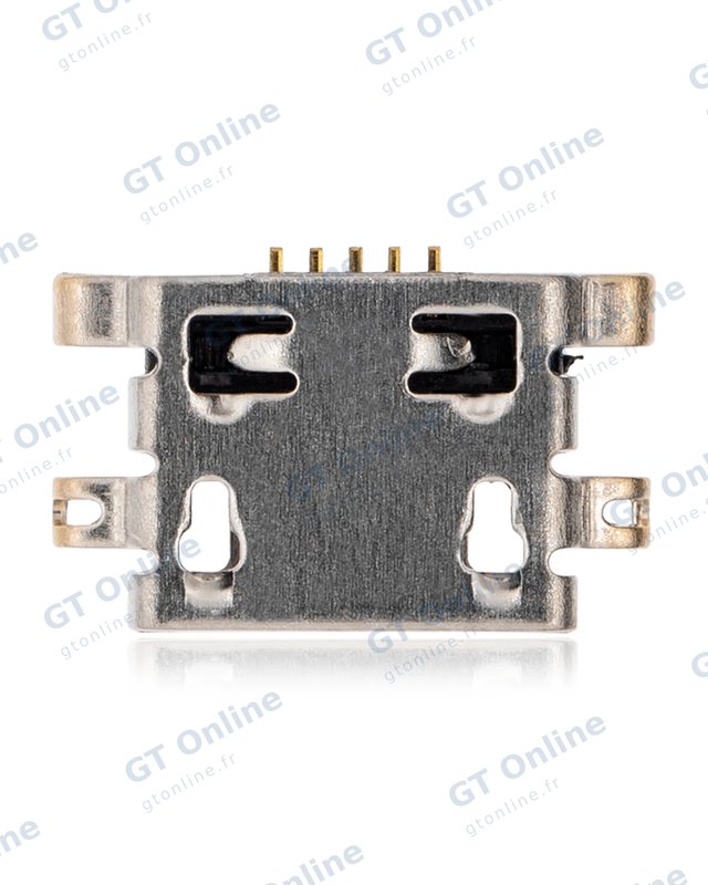 Connecteur de charge à souder — format Micro B, 5 broches, 4 points de fixation (C104)