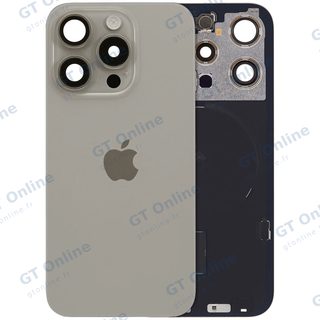 Vitre arrière avec MagSafe, NFC et nappe flash pour Apple iPhone 15 Pro (UK / EU Version, origine, titane naturel)