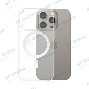 Coque Silicone MagSafe Compatible pour Apple iPhone 15 Pro Transparent