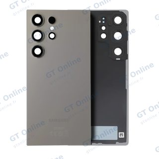 Vitre arrière pour Samsung Galaxy S25 Ultra 5G (pack service origine, titane gris)
