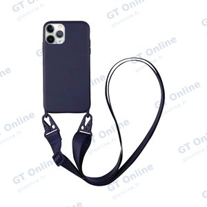Coque Silicone avec Bandoulière Apple iPhone 11 Pro (#5) Bleu Marine