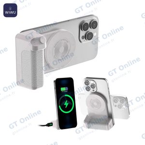 Batterie Externe Power Bank Sans Fil Magnétique Wiwu Wi-W016 4500mAh avec Bluetooth Blanc — vue 3