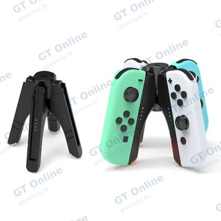 Station de charge pour 4 manettes Joy-Con de Nintendo Switch DOBE TNS-1180 — bleu/vert/blanc