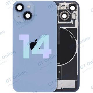 Vitre arrière avec MagSafe, NFC et nappe flash pour Apple iPhone 14 (pack service origine, bleu)