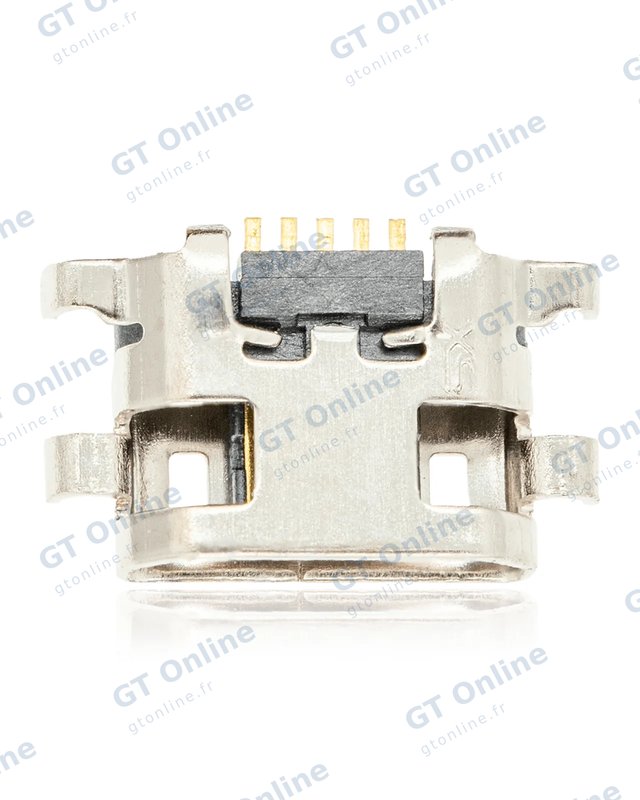 Connecteur de charge à souder — format Micro B, 5 broches, 6 points de fixation (C057)
