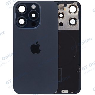 Vitre arrière avec MagSafe, NFC et nappe flash pour Apple iPhone 15 Pro (UK / EU Version, origine, Blue Titanium)