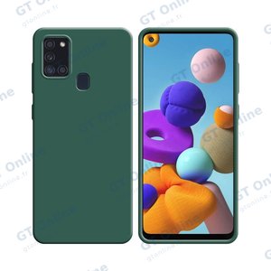 Coque Silicone Compatible pour Samsung Galaxy A21S A217F (#22) Vert Foncé