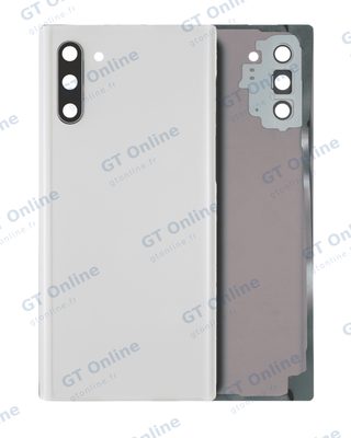 Vitre arrière pour Samsung Galaxy Note 10 (sans logo, compatible premium, Aura White)
